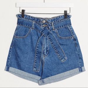 Stradivarius denim shorts with belt